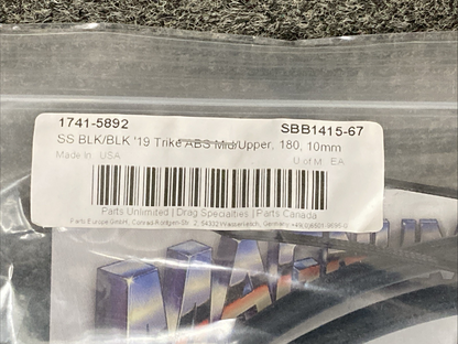 NEW GENUINE MAGNUM 1741-5892 SS BLK/BLK '19 TRIKE ABS MID/UPPER, 180, 10mm