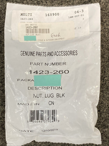 NEW GENUINE ARCTIC 1423-260 NUT, LUG (BLK)