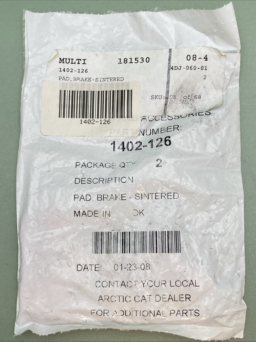 NEW GENUINE ARCTIC 1402-126 PAD, BRAKE-SINTERED