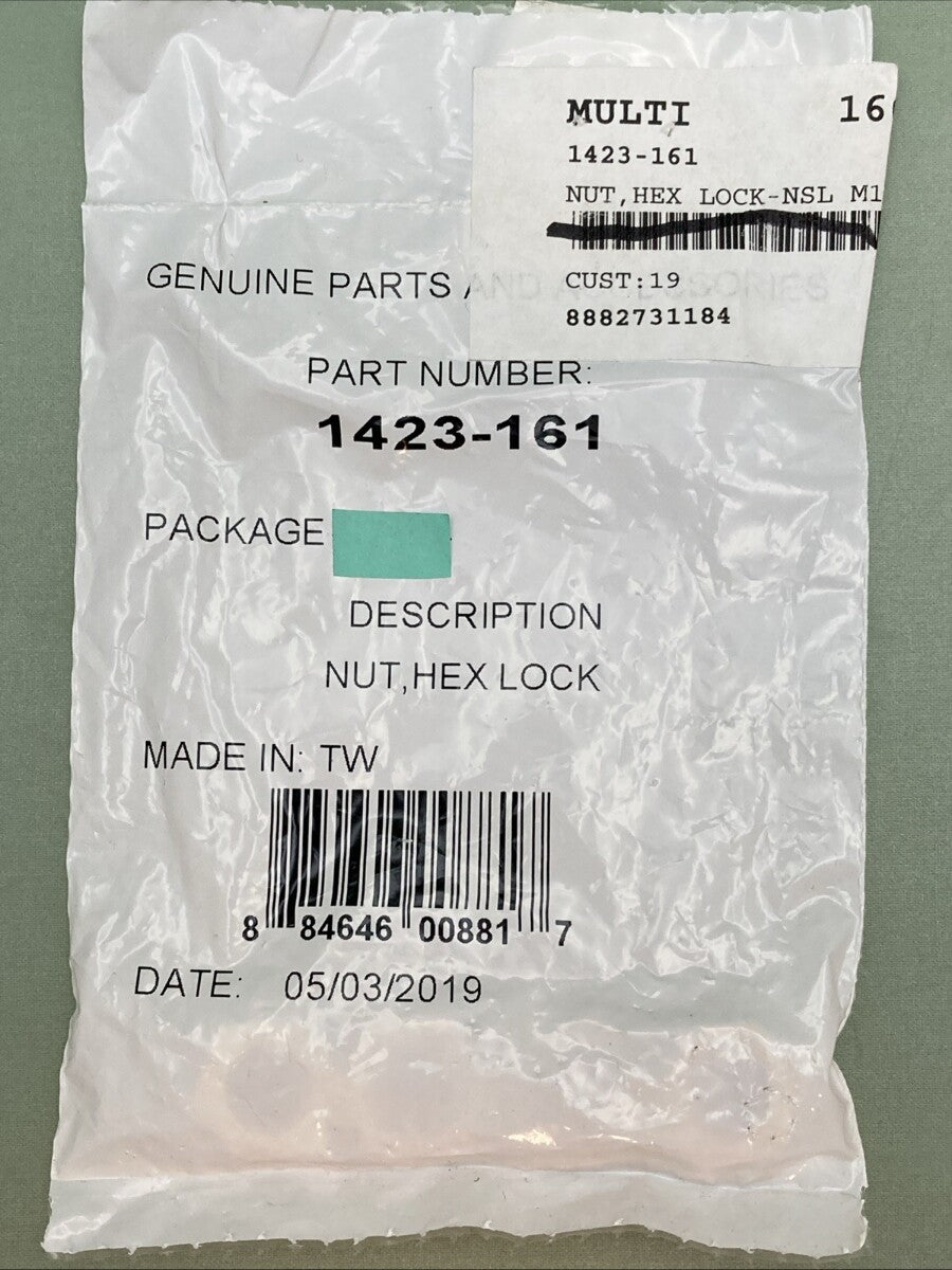 QTY 4 NEW GENUINE ARCTIC 1423-161 Nut, Hex Lock - Nsl M10X1.25 Gr 8 Din 985