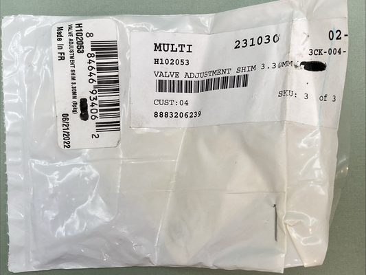 NEW GENUINE ARCTIC H102053 VALVE ADJUSTMENT SHIM 3.30MM