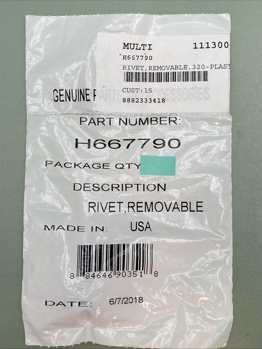 QTY 2 NEW GENUINE ARCTIC H667790 RIVET, REMOVABLE