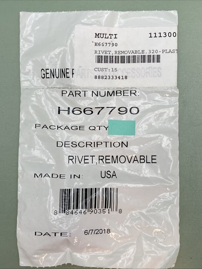 QTY 2 NEW GENUINE ARCTIC H667790 RIVET, REMOVABLE