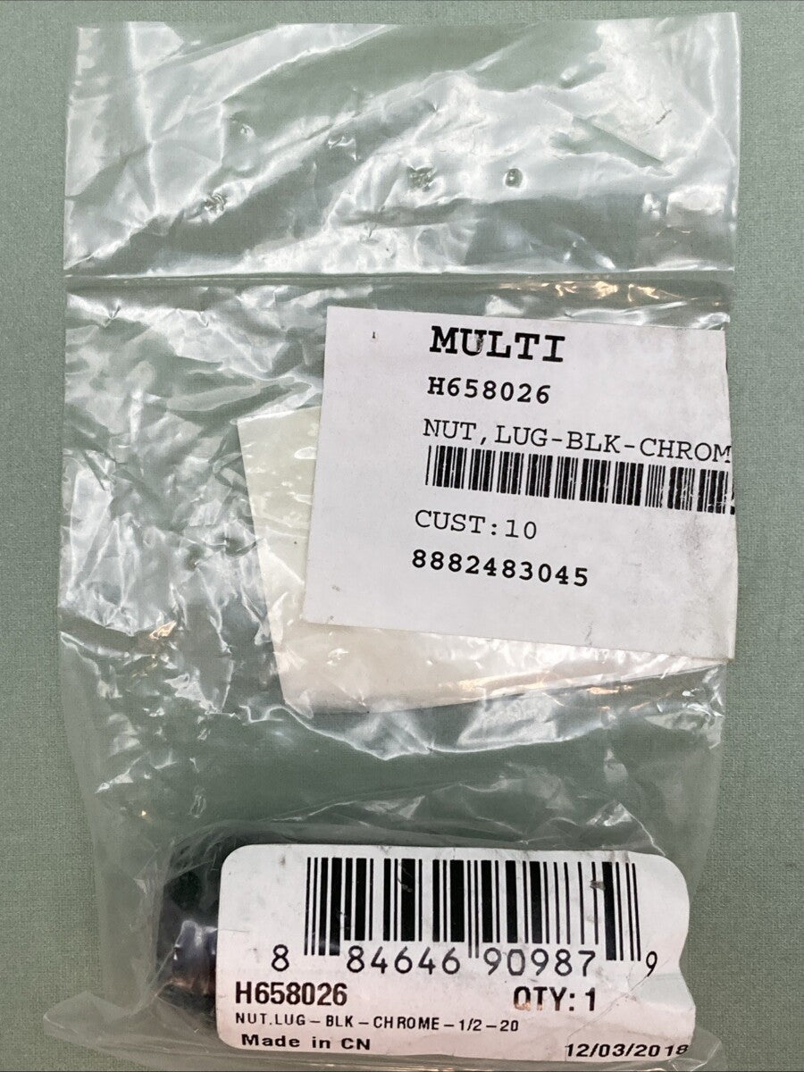 NEW GENUINE ARCTIC H658026 NUT,LUG-BLK-CHROME-1/2-20