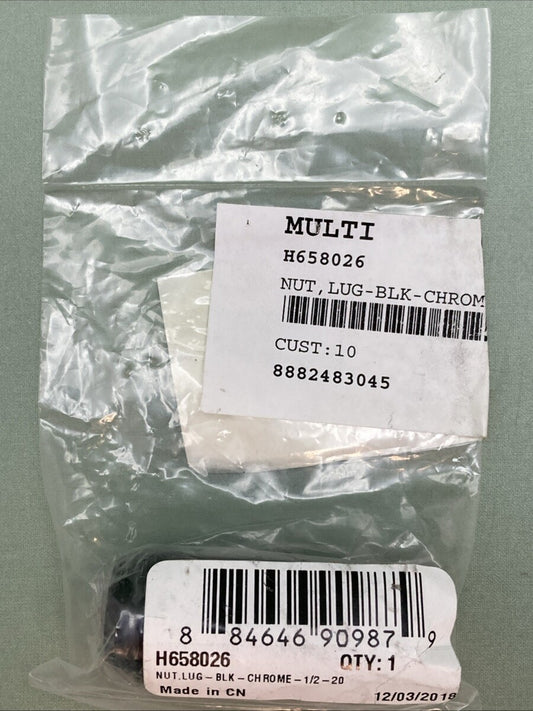 NEW GENUINE ARCTIC H658026 NUT,LUG-BLK-CHROME-1/2-20