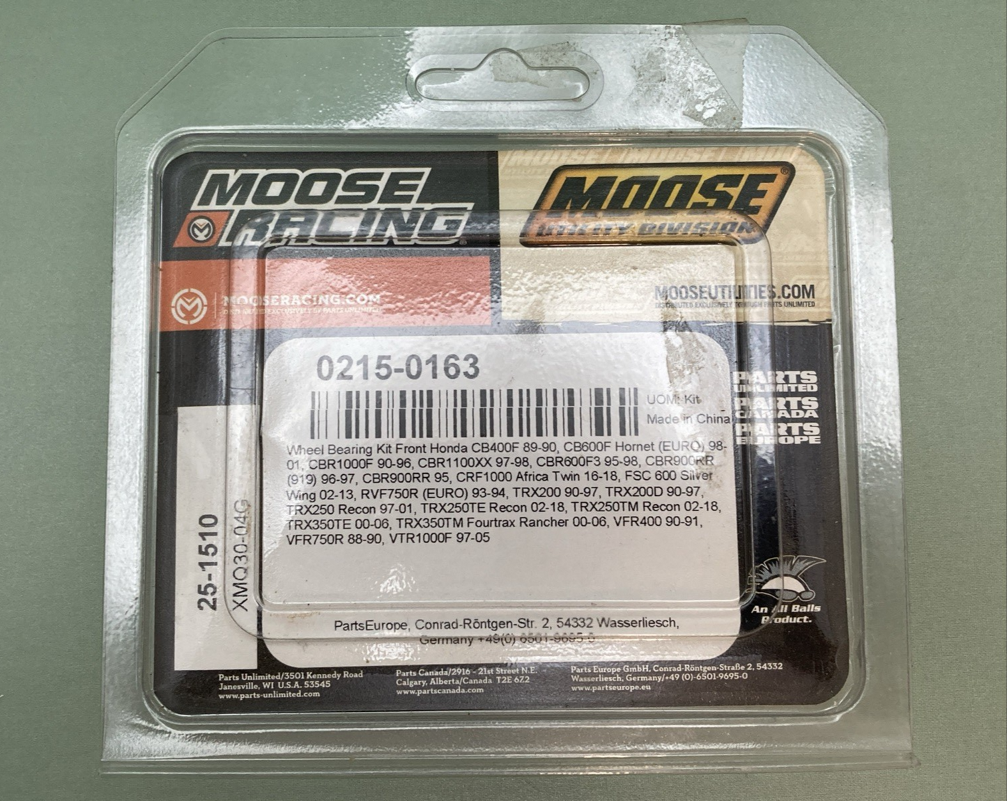 NEW GENUINE MOOSE 0215-0163 WHEEL BEARING KIT 25-1510