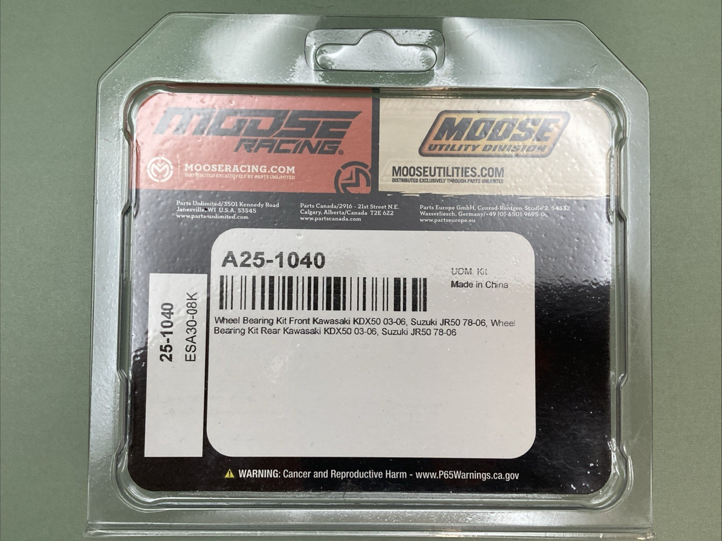 NEW GENUINE MOOSE A25-1040 Wheel Bearing Kit front/rear