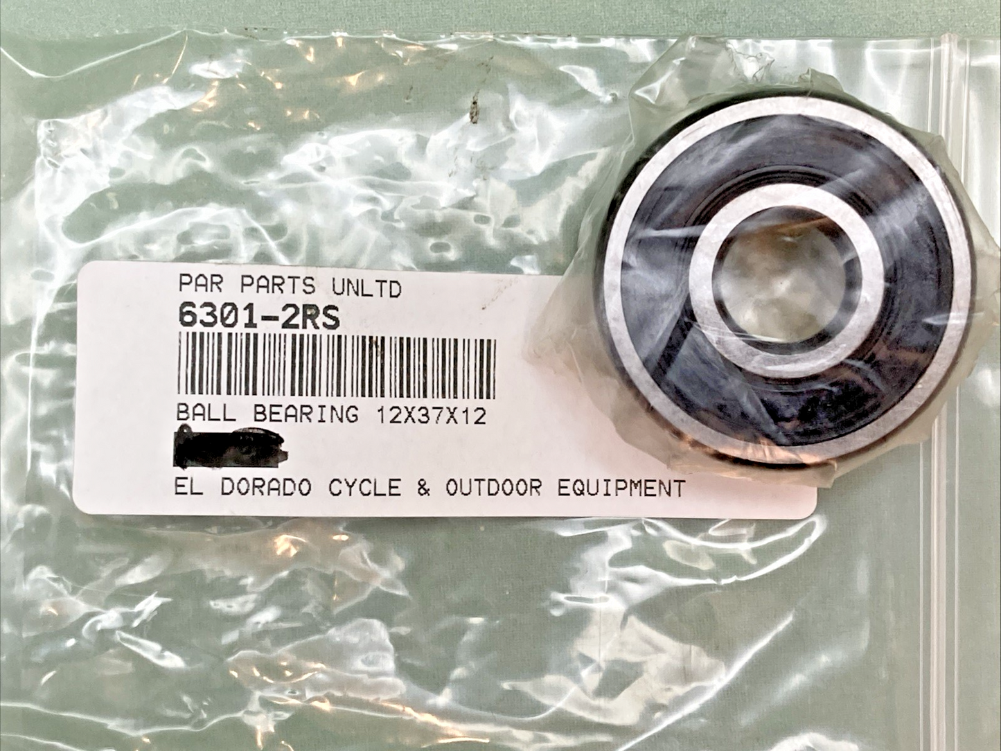 NEW REPLACES PARTS UNLIMITED 6301-2RS BALL BEARING 12X37X12