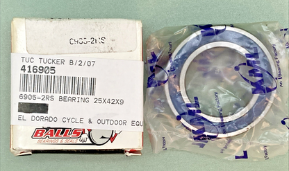 NEW GENUINE ALL BALLS 6905-2RS BEARING 25X42X9