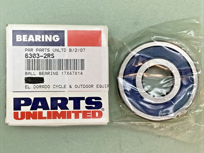 QTY 3 NEW GENUINE PARTS UNLIMITED 6303-2RS BALL BEARING 17X47X14