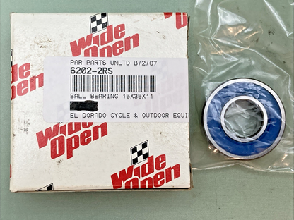 NEW GENUINE WIDE OPEN 6202-2RS BALL BEARING 15X35X11
