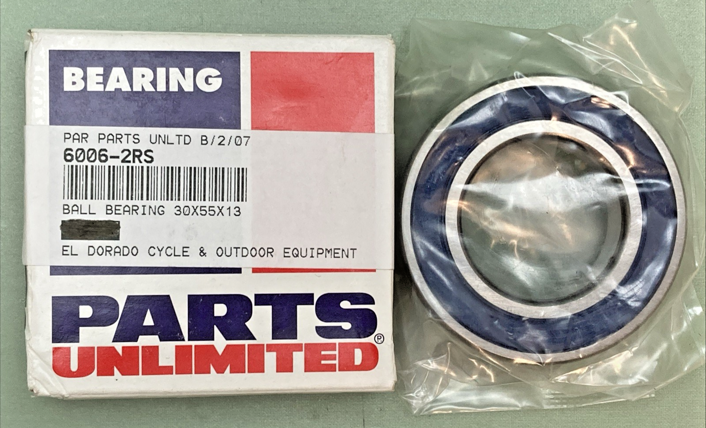 NEW GENUINE PARTS UNLIMITED 6006-2RS BALL BEARING 30X55X13