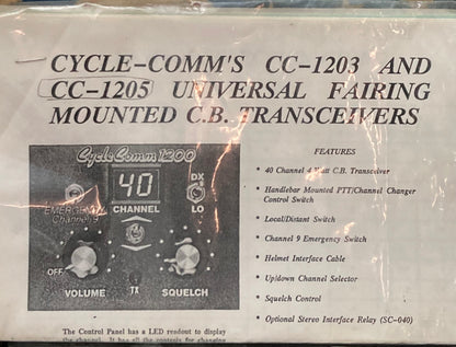 New Genuine Cycle-Comm CC-1205 C.B Transceiver