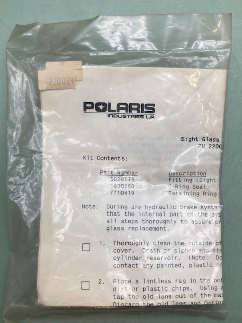 Polaris 2200345 Sight Glass Plug Kit New Genuine
