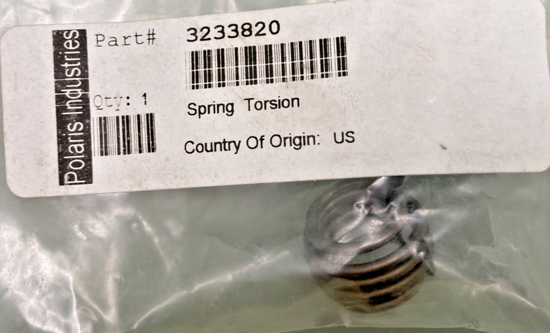 NEW GENUINE POLARIS 3233820 ACTUATOR TORSION SPRING, RANGER TM SERIES 10 11