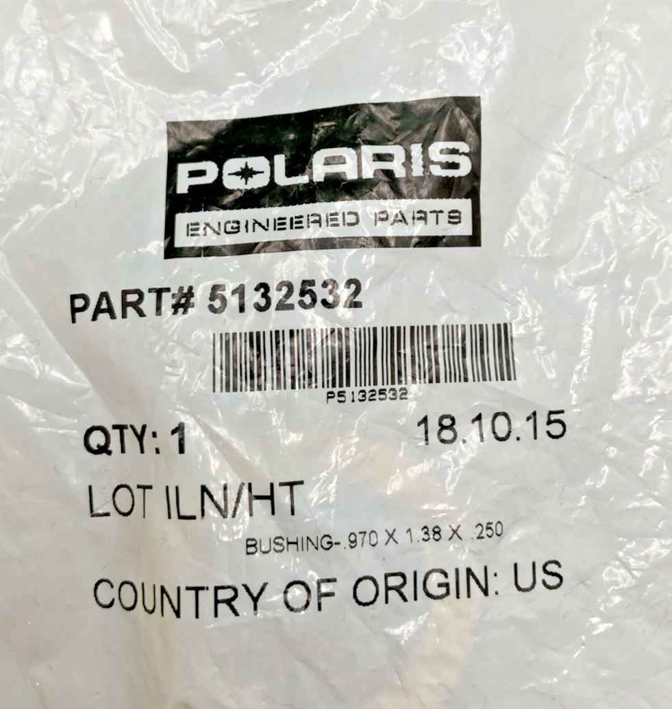 Polaris 5132532 Bushing 0.970x1.38x0.250 New Genuine