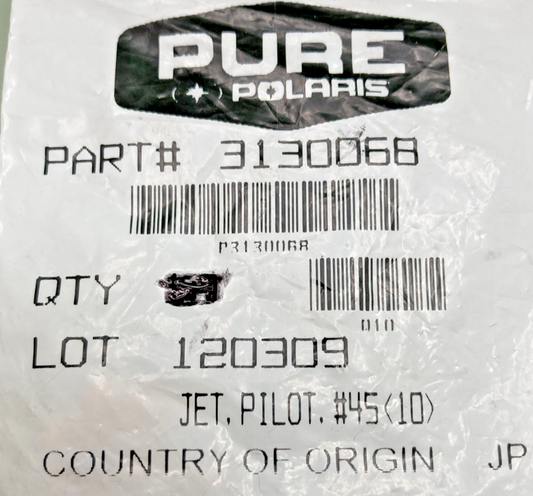 NEW GENUINE POLARIS 3130068 JET, PILOT, #45 (10)