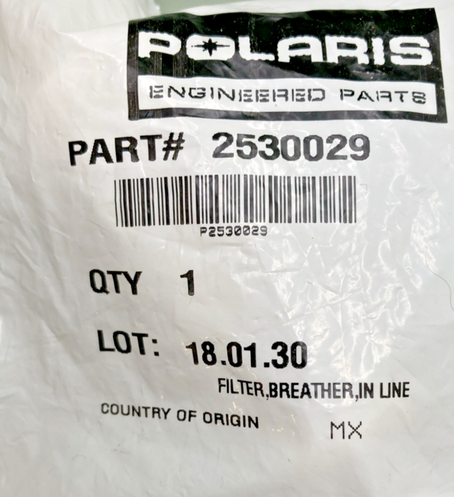NEW GENUINE POLARIS  2530029 In-Line Breather Filter