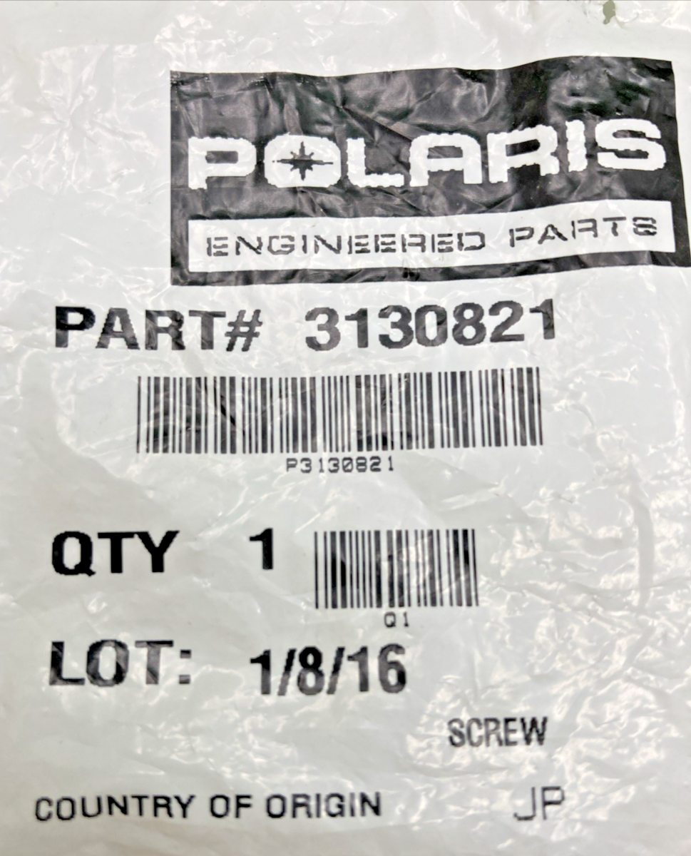 NEW GENUINE POLARIS 3130821 SCREW, SPORTSMAN SCRAMBLER 800 500 550 700 600
