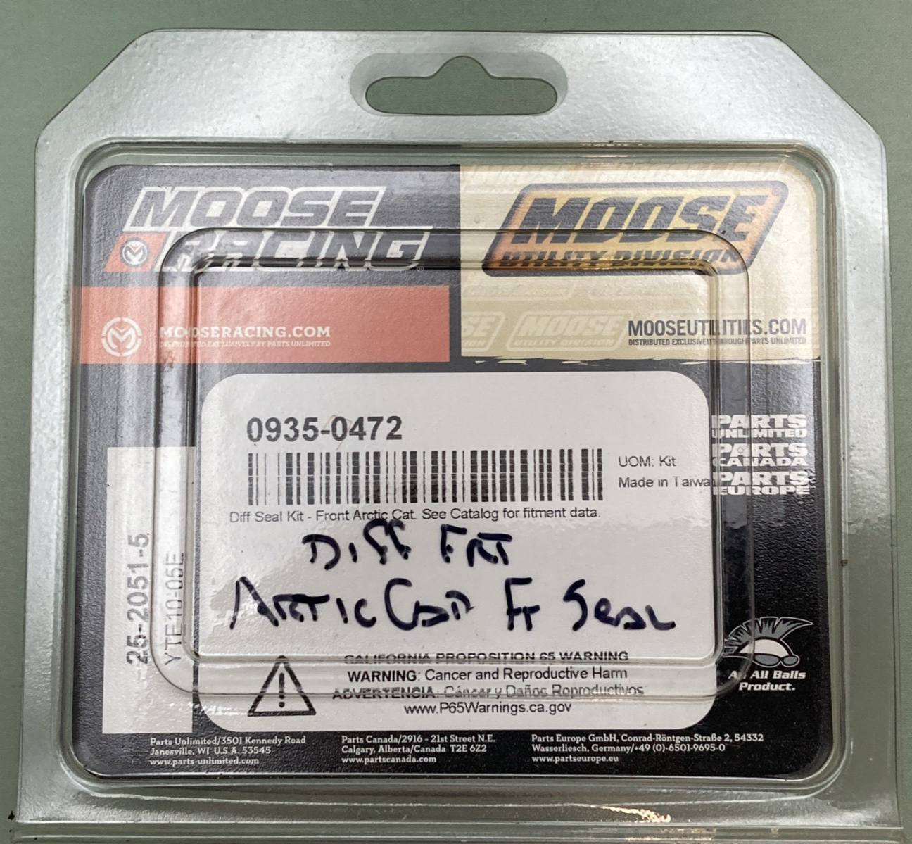 NEW GENUINE MOOSE 0935-0472 DIFF SEAL KIT - FRONT ARCTIC CAT