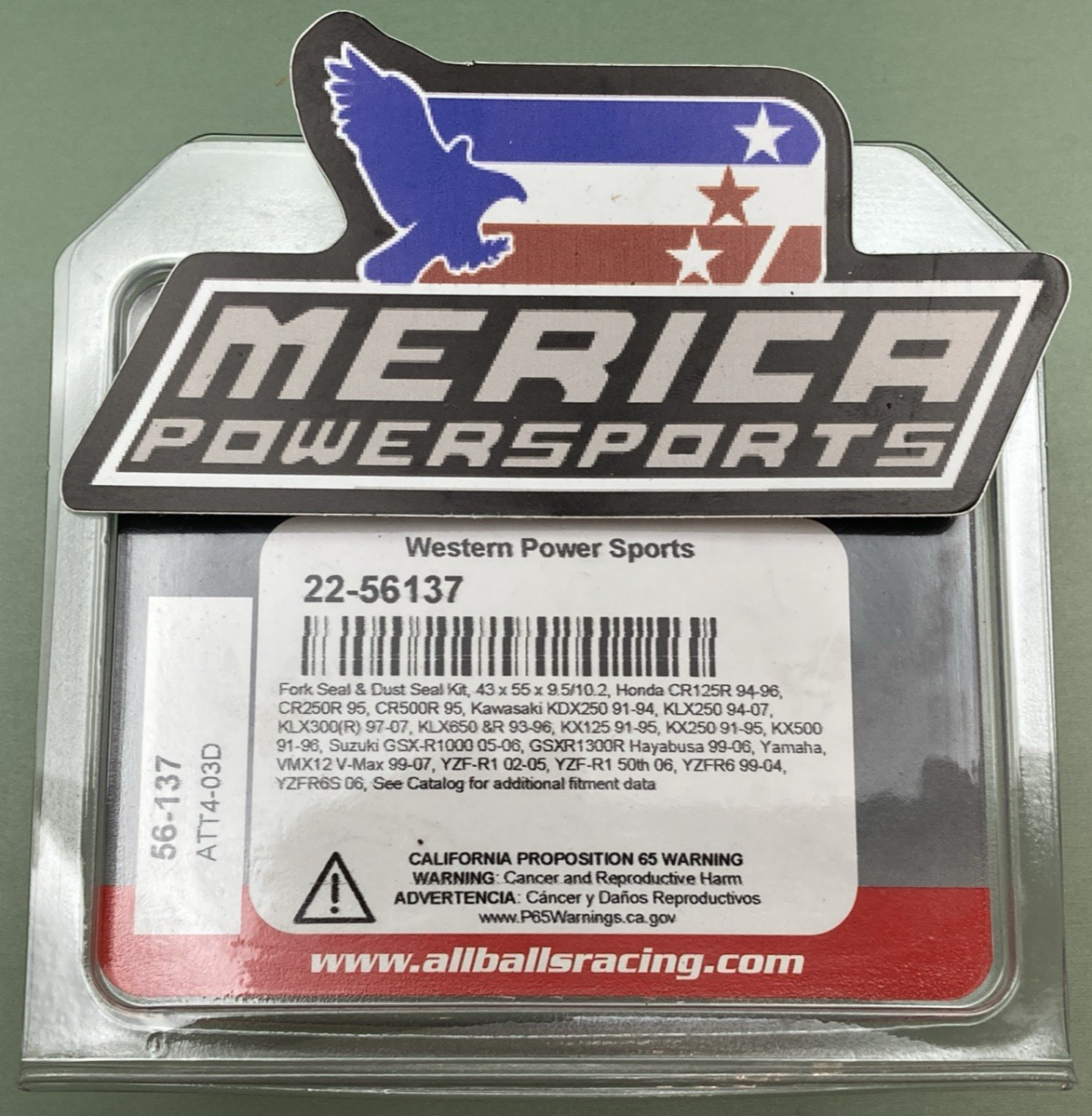 NEW GENUINE ALL BALLS 22-56137 FORK SEAL AND DUST SEAL KIT