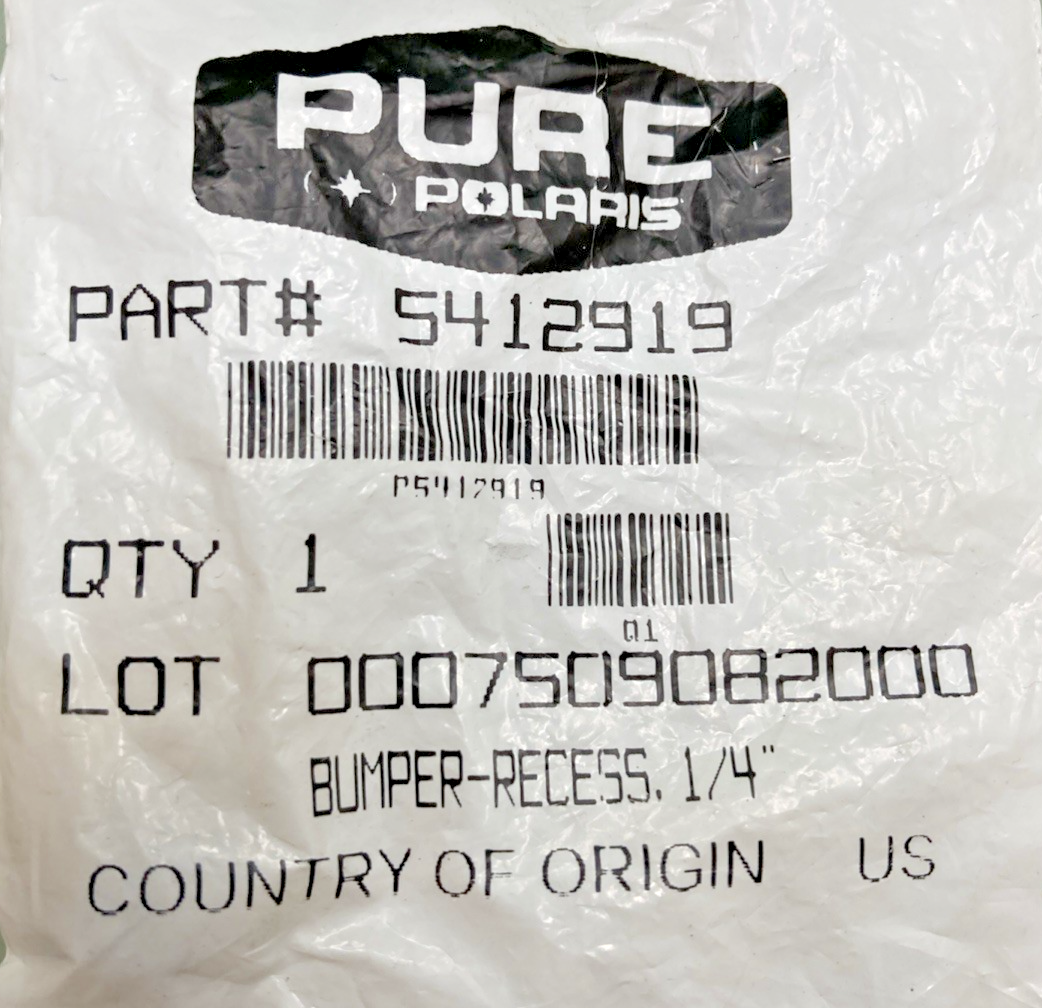 NEW GENUINE POLARIS 5412919 BUMPER-RECESS, 1/4