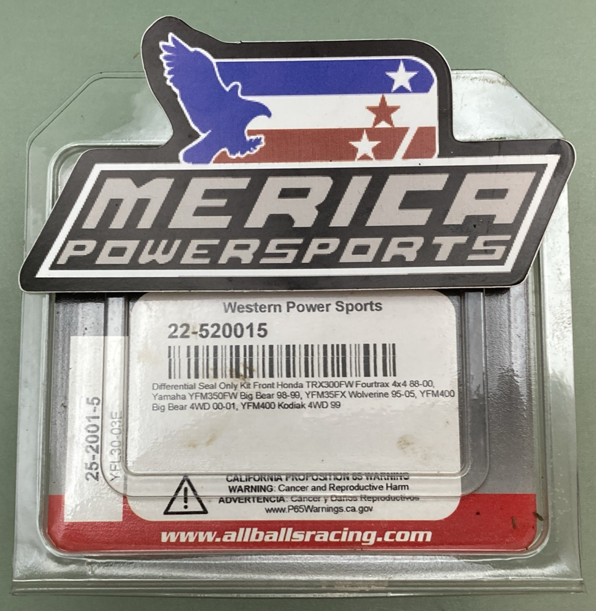 NEW GENUINE ALL BALLS 22-520015 DIFFERENTIAL SEAL ONLY KIT 25-2001-5