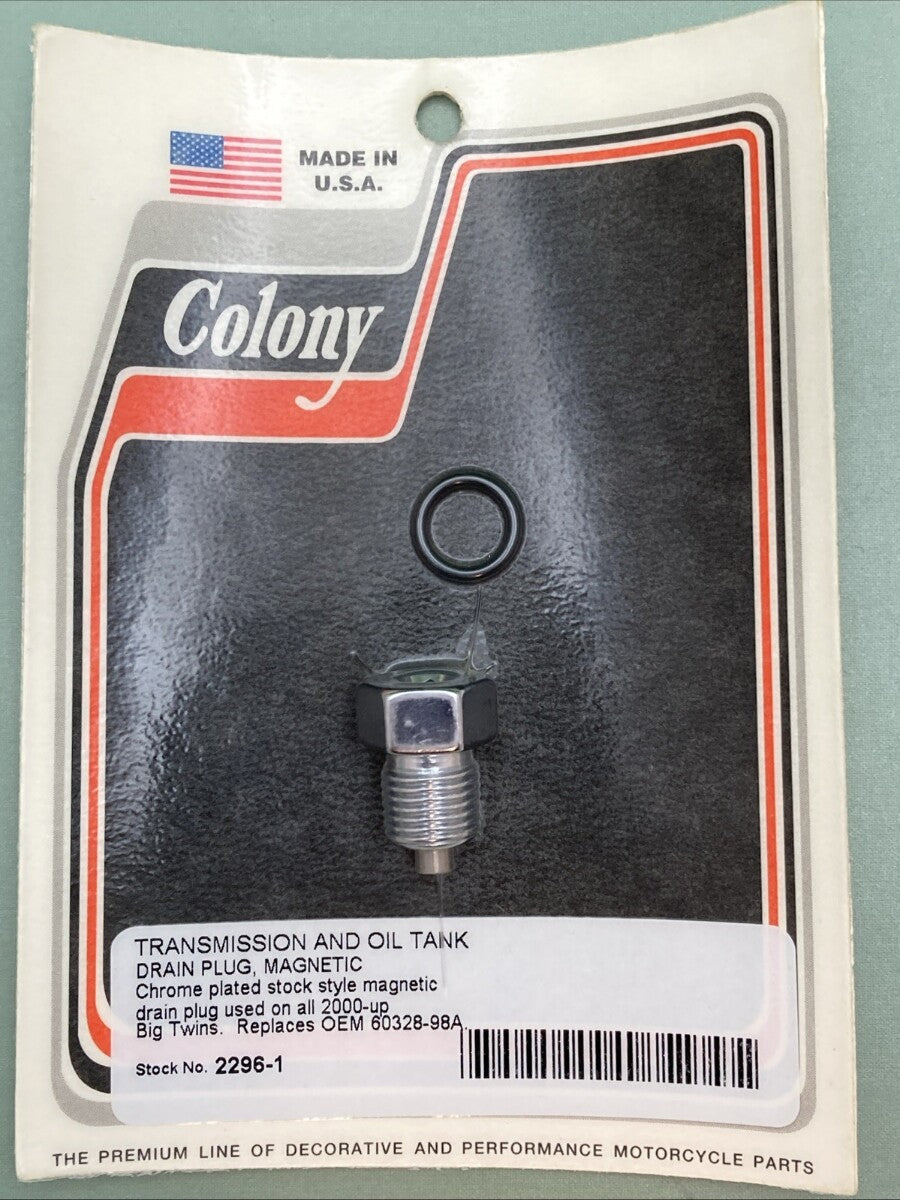 NEW GENUINE COLONY 2296-1 TRANSMISSION AND OIL TANK DRAIN PLUG, MAGNETIC