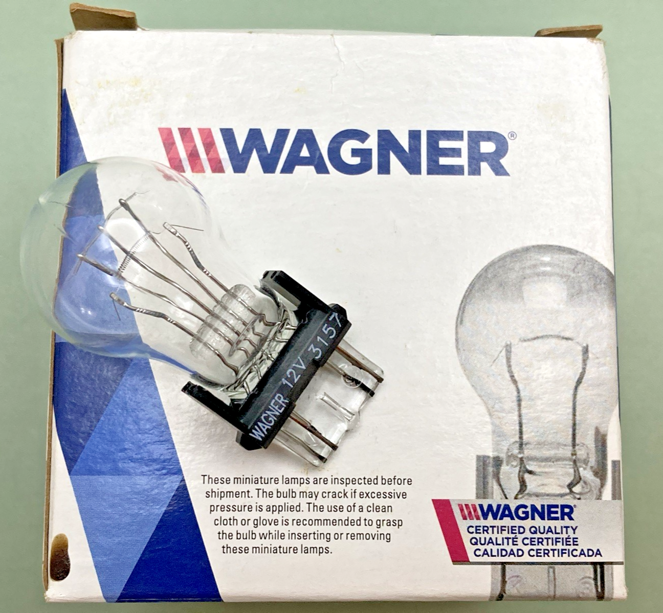NEW GENUINE WAGNER 3157 MINIATURE BULB 12V, P27/7W