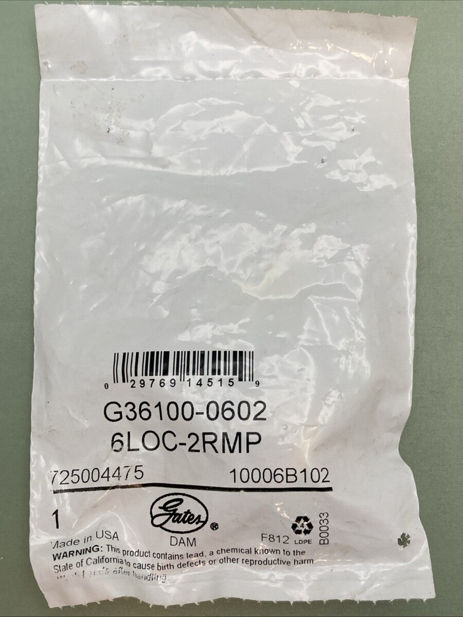 NEW GENUINE GATES G36100-0602 Hydraulic Coupling / Adapter, 6LOC-2RMP