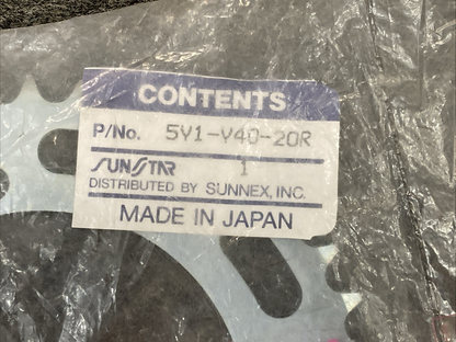 NEW GENUINE SUNSTAR 5Y1-Y40-20R REAR SPROCKET