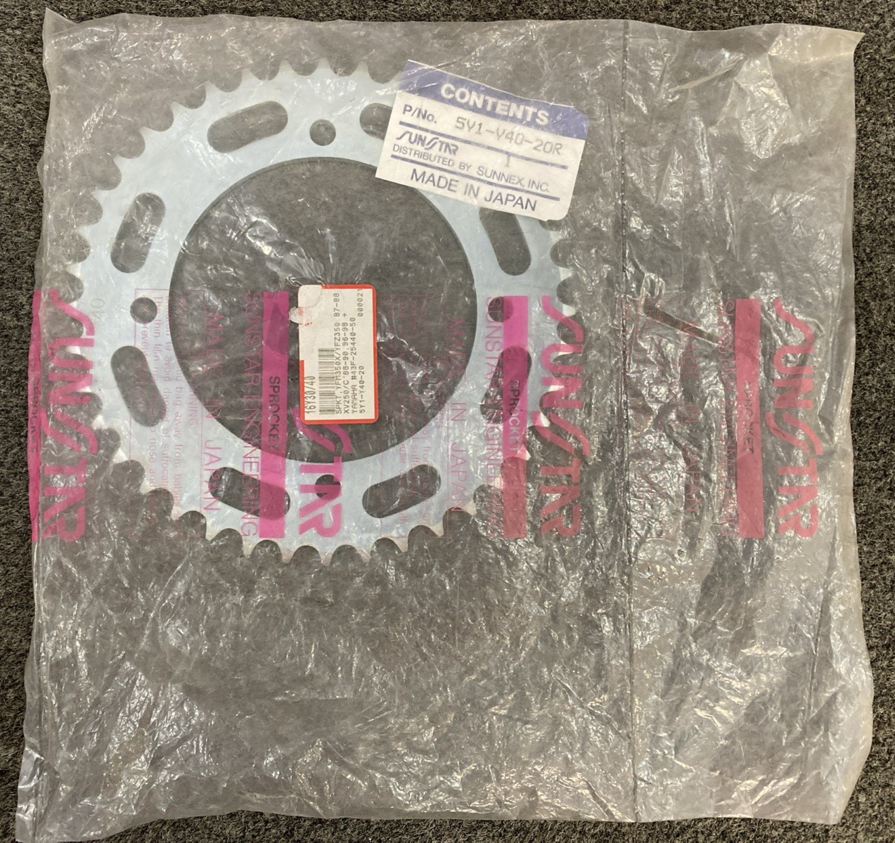 NEW GENUINE SUNSTAR 5Y1-Y40-20R REAR SPROCKET
