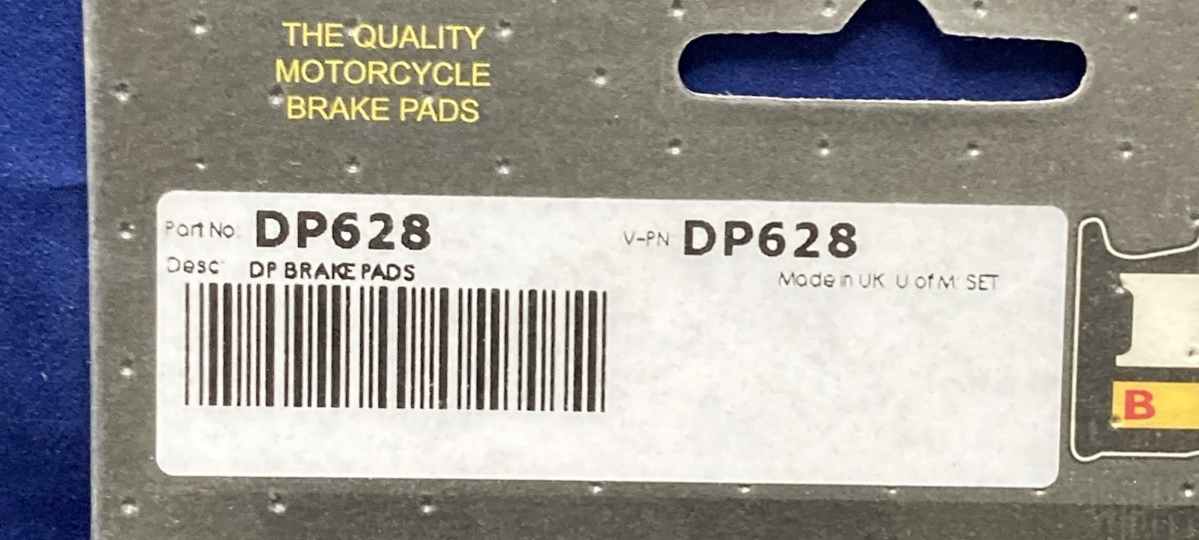 NEW GENUINE DP DP628 STANDARD SINTERED METAL BRAKE PADS