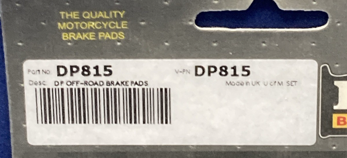 NEW GENUINE DP DP815 SINTERED BRAKE PADS