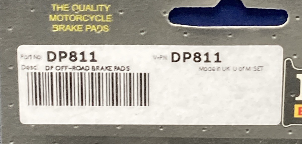 NEW GENUINE DP DP811 STANDARD REAR BRAKE PADS
