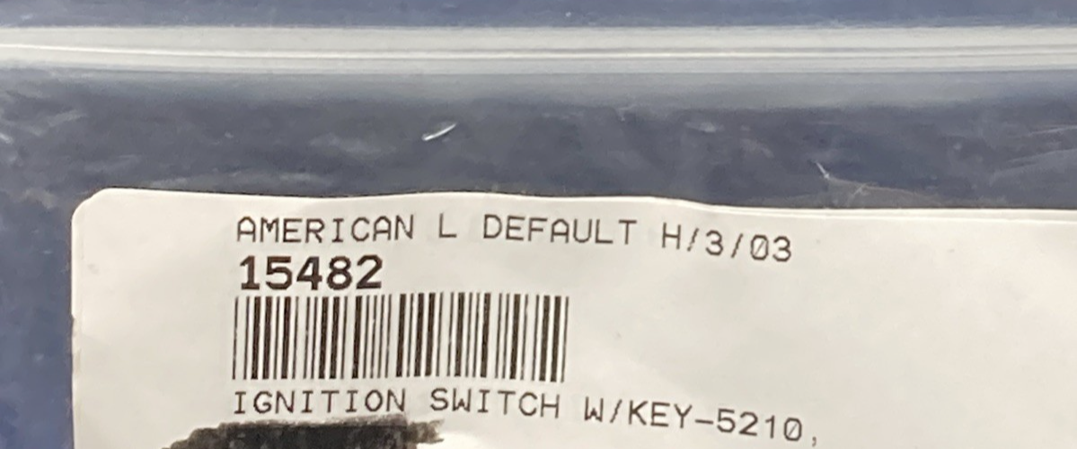 NEW REPLACES AMERICAN LANDMASTER 15482 Ignition Switch With Key