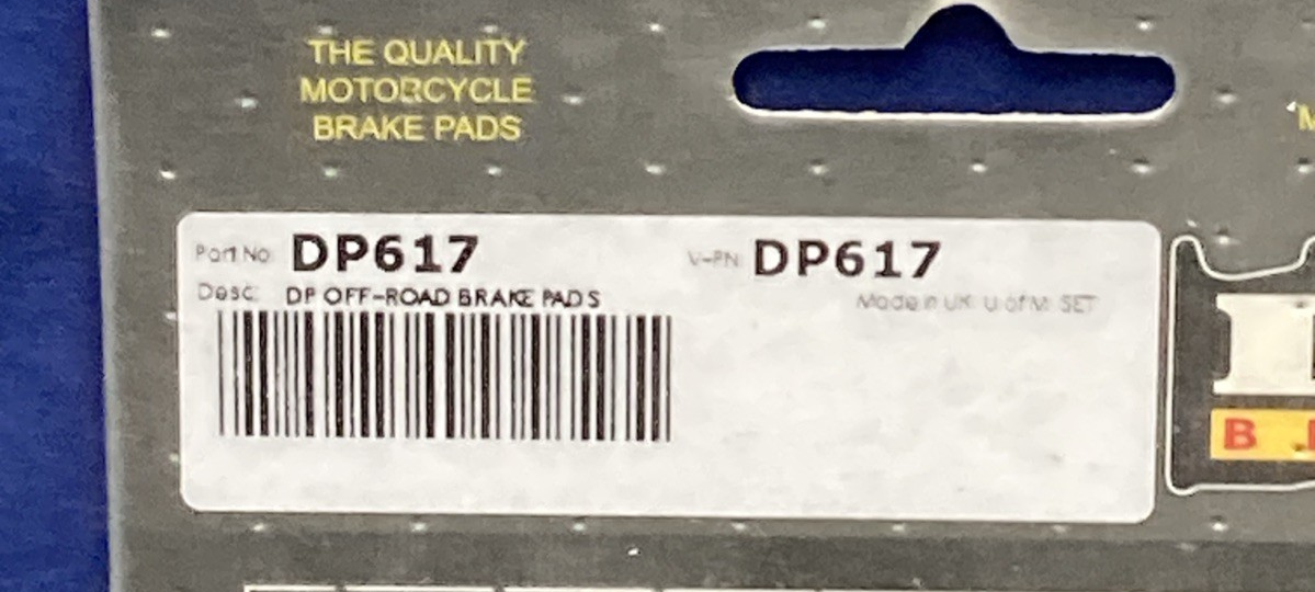 NEW GENUINE DP DP617 FRONT BRAKE PADS