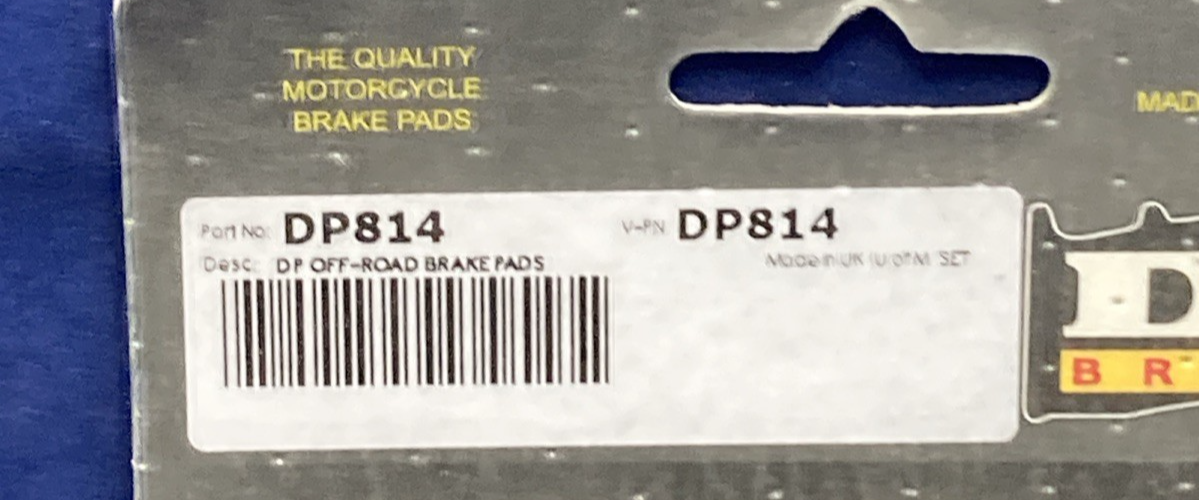 NEW GENUINE DP DP814 STANDARD SINTERED METAL BRAKE PADS