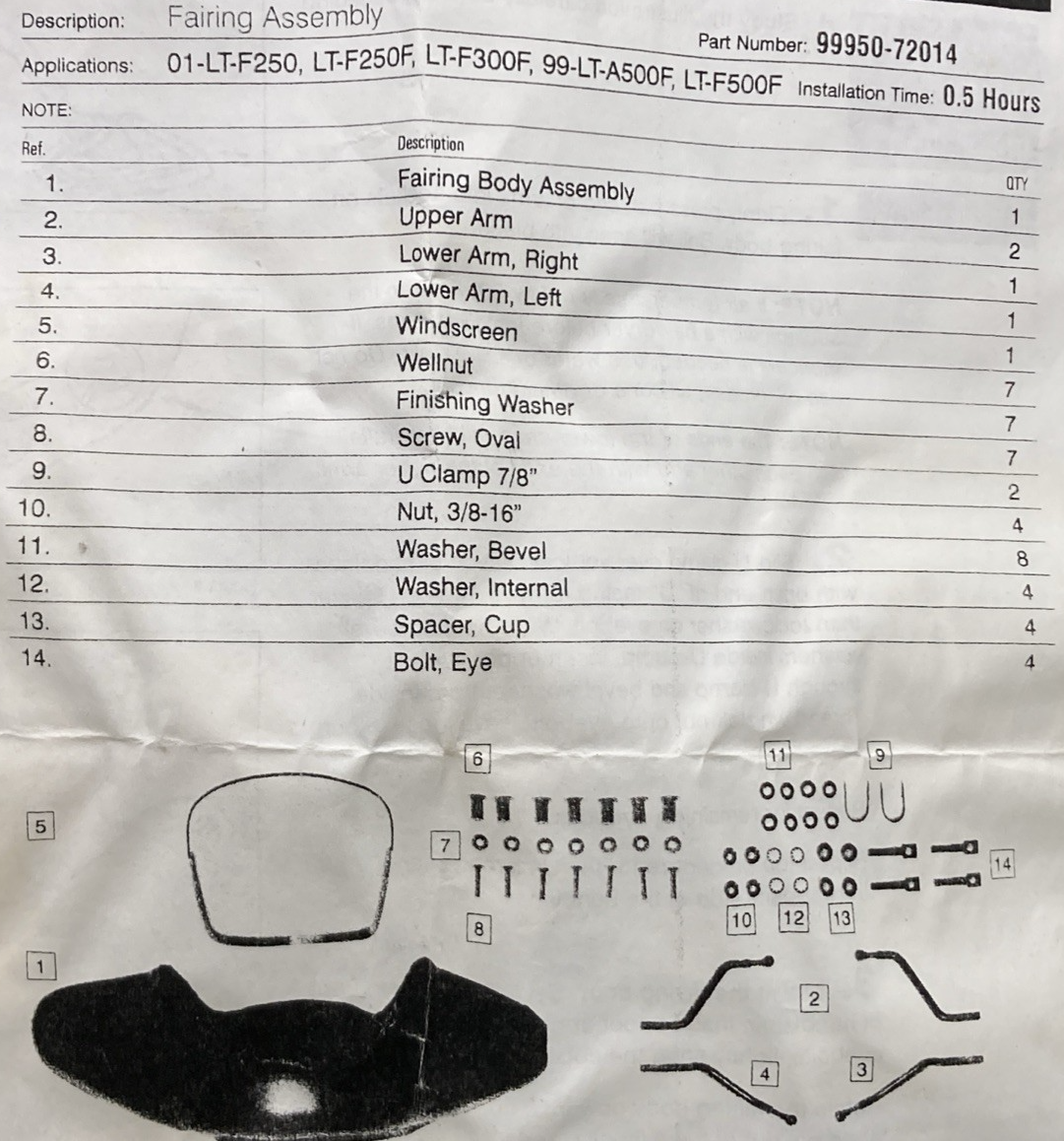 NEW GENUINE SUZUKI 99950-72014 UPPER AND LOWER ARMS INCOMPLETE KIT