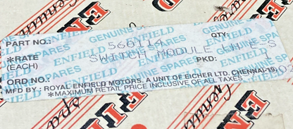 NEW GENUINE ROYAL ENFIELD 560114 LH SWITCH MODULE
