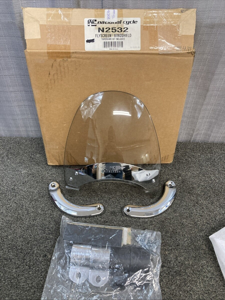 NEW GENUINE NATIONAL CYCLE N2532 Flyscreen; Chrome; Light Tint