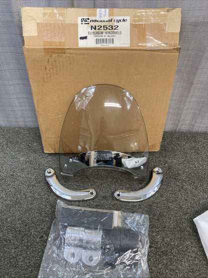 NEW GENUINE NATIONAL CYCLE N2532 Flyscreen; Chrome; Light Tint