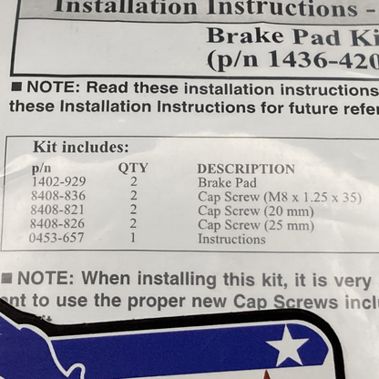 NEW GENUINE ARCTIC CAT 1436-420 Brake Pads Set