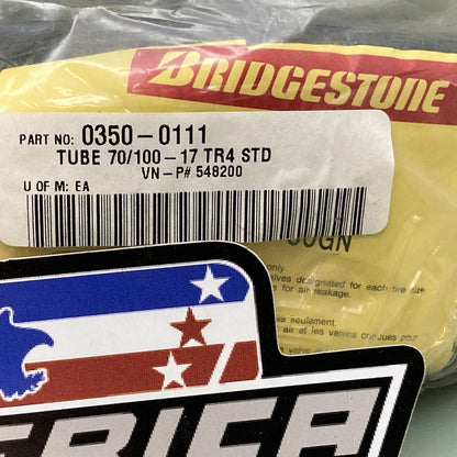 NEW GENUINE BRIDGESTONE 0350-0111 70/100-17 TR4 STD MOTORCYCLE TUBE