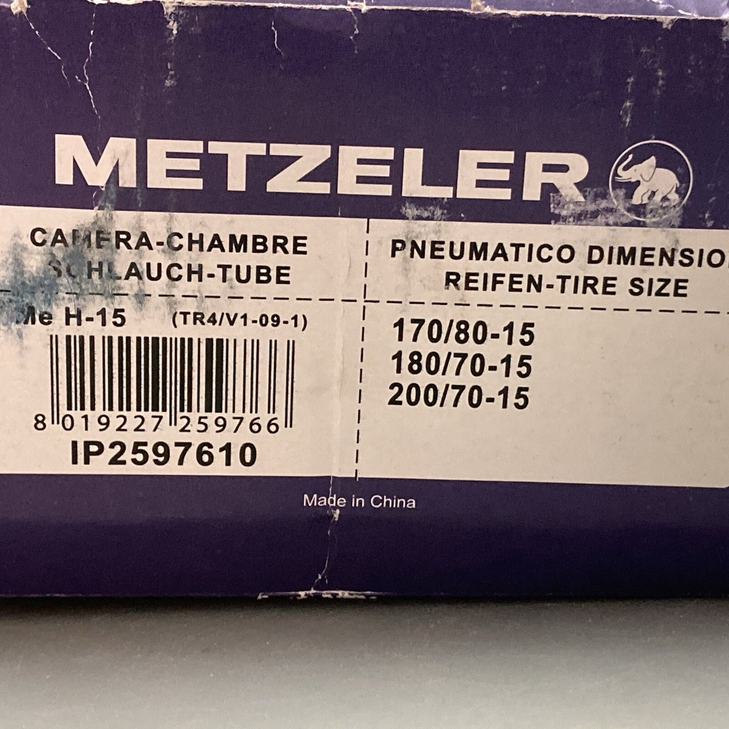 NEW GENUINE METZELER IP2597610 170-200/70-15 MOTORCYCLE TUBE
