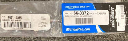 Motion Pro 66-0372 Armor Coat Stainless Steel Throttle/Idle Cable New Genuine