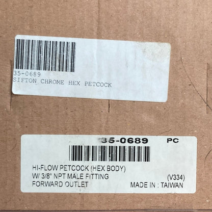 V-Twin 35-0689 Hi-Flow Petcock Hex Body New Genuine