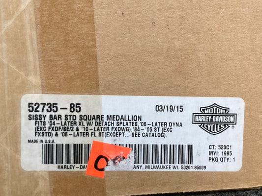 Harley Davidson 52735-85 Sissy Bar Upright Low Medallion Style New Genuine