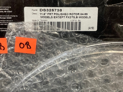 Drag Specialties DS325738 Polished SS Drilled Brake Rotor New Genuine