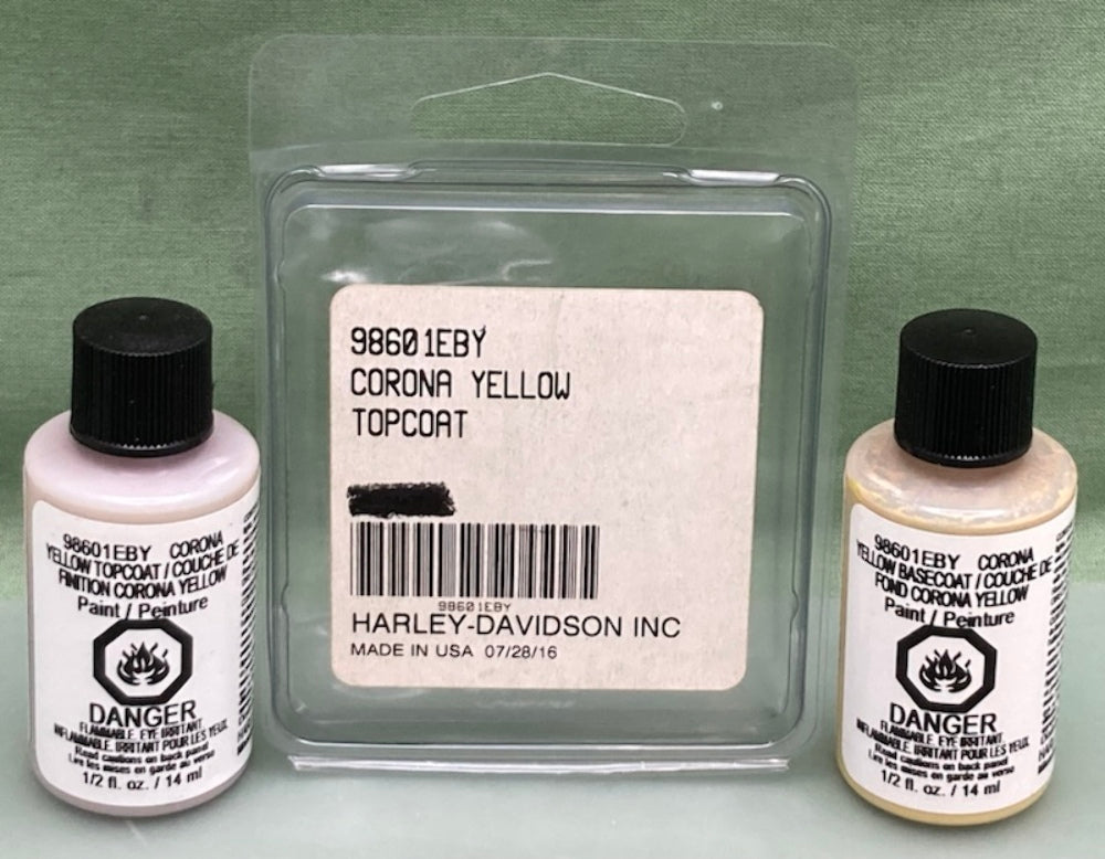 Harley Davidson 98601EBY KIT TU PAINT BOTTLE CORONA YELLOW .5 fl oz New Genuine